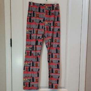 Pajama Bottom Flannel Loungewear Size 14 Gray Red and Black Ninja GAMERS